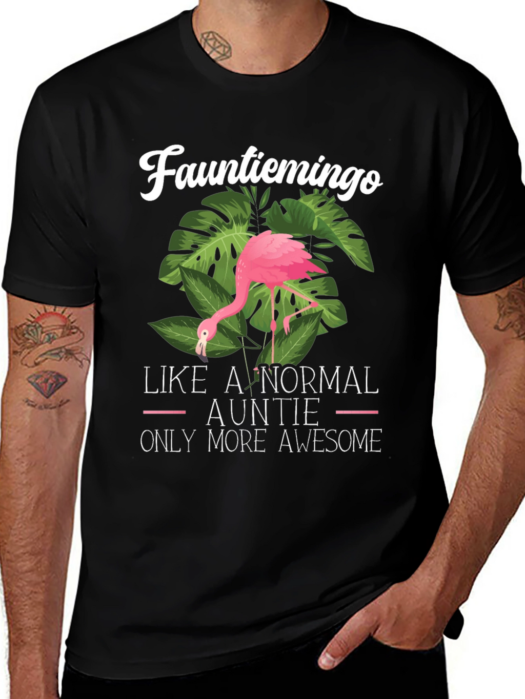 Funny Aunt Flamingo T-Shirt - Awesome Auntie Tee