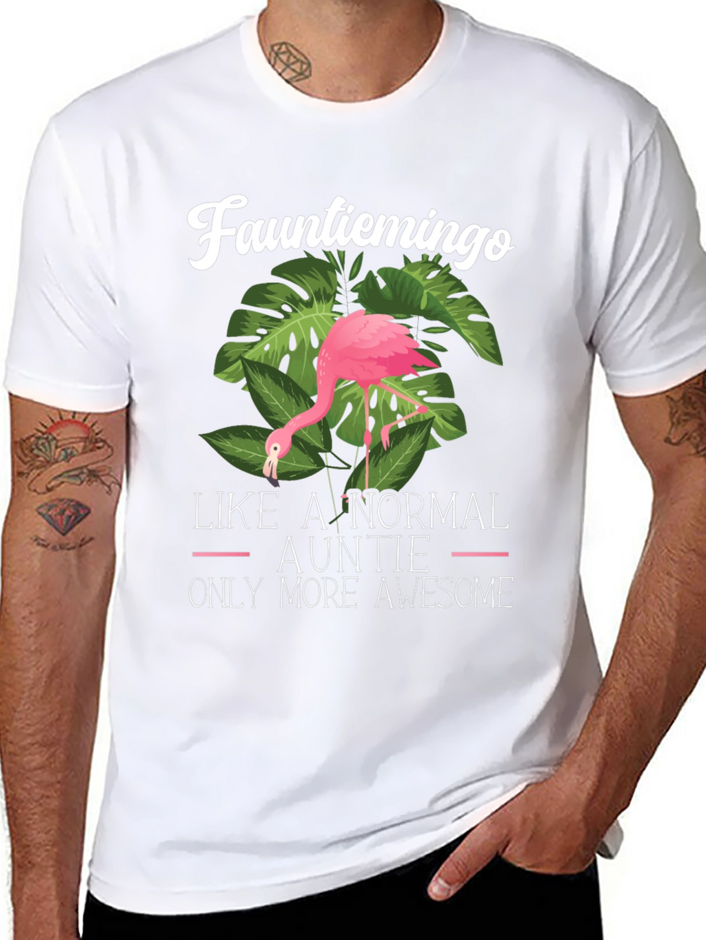 Funny Aunt Flamingo T-Shirt - Awesome Auntie Tee