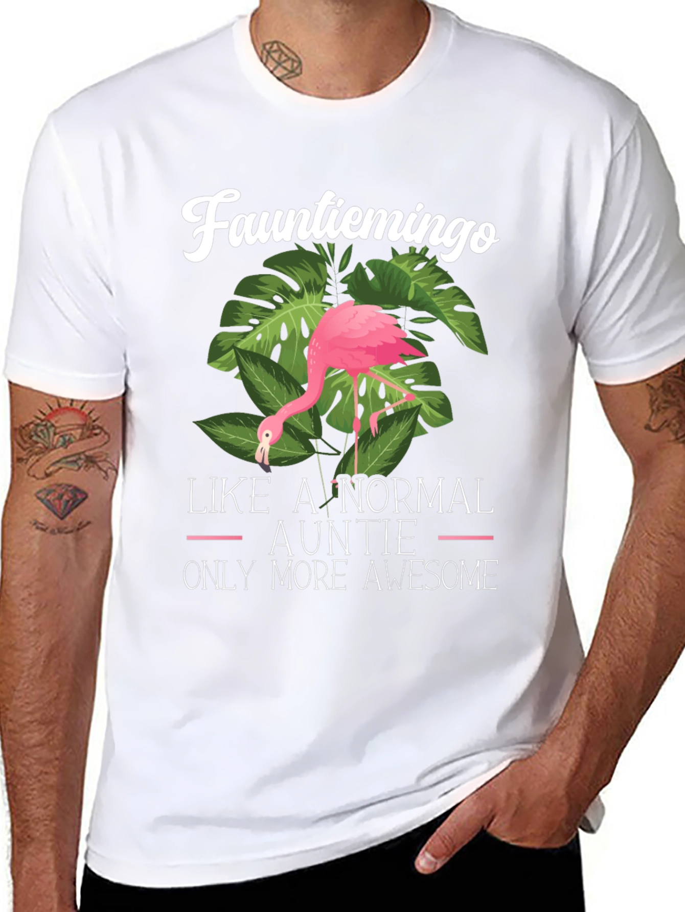 Funny Aunt Flamingo T-Shirt - Awesome Auntie Tee