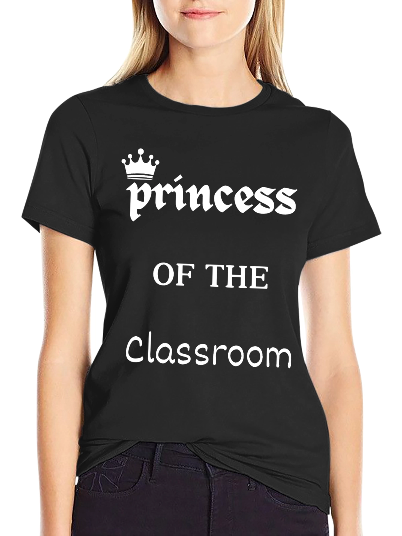 Princess of the Classroom Graphic Tee - Black