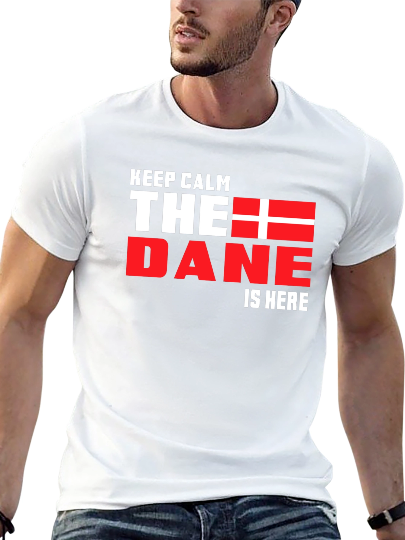 Keep Calm The Dane is Here Black T-Shirt
