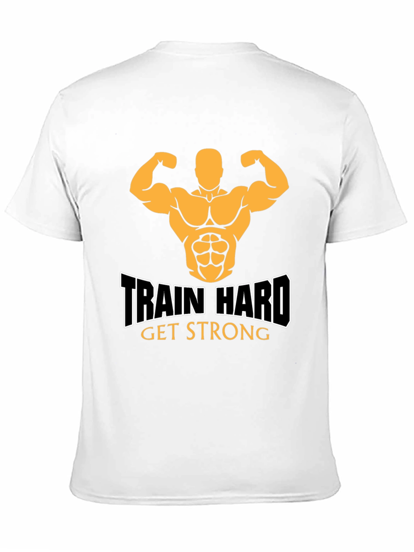 Train Hard Get Strong Black Graphic Tee