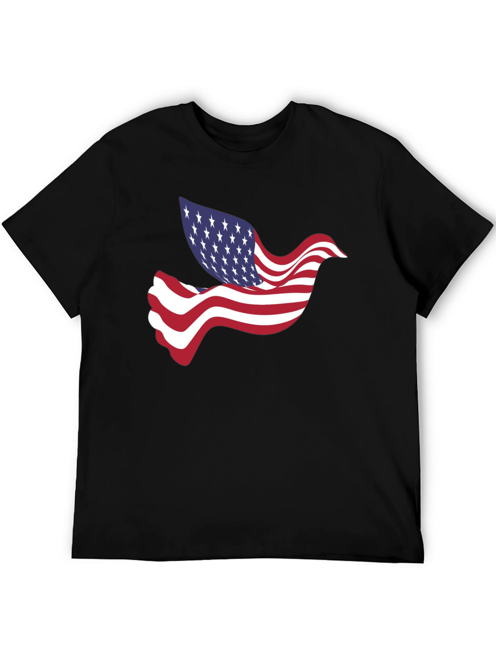 American Flag Dove Graphic Tee - Patriotic Style