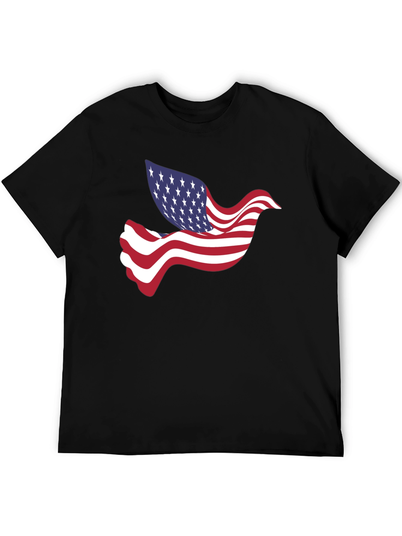 American Flag Dove Graphic Tee - Patriotic Style