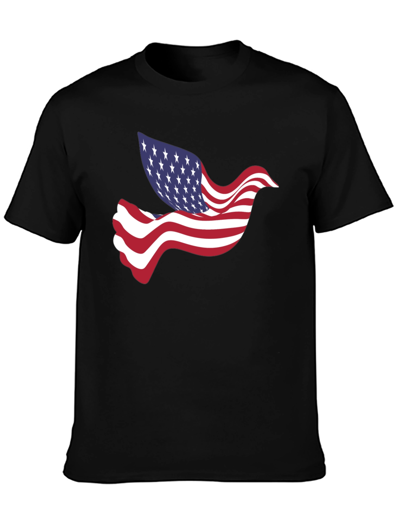 American Flag Dove Graphic Tee - Patriotic Style