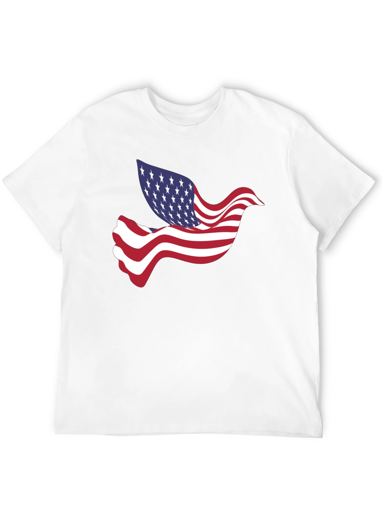 American Flag Dove Graphic Tee - Patriotic Style