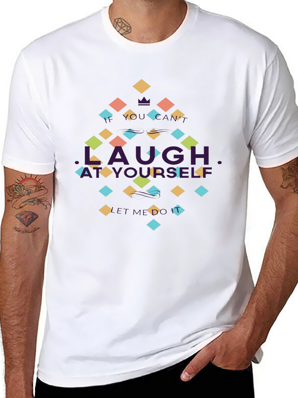 Laugh at Yourself Black Graphic Tee