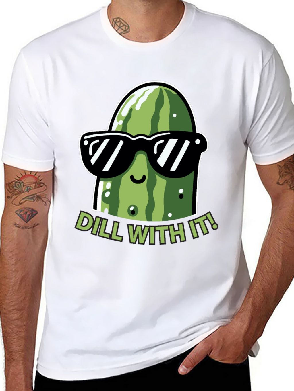 Dill With It! Funny Pickle Graphic T-Shirt