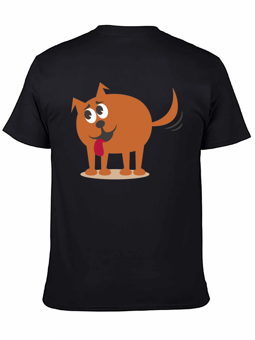 Funny Cartoon Dog Graphic Black T-Shirt