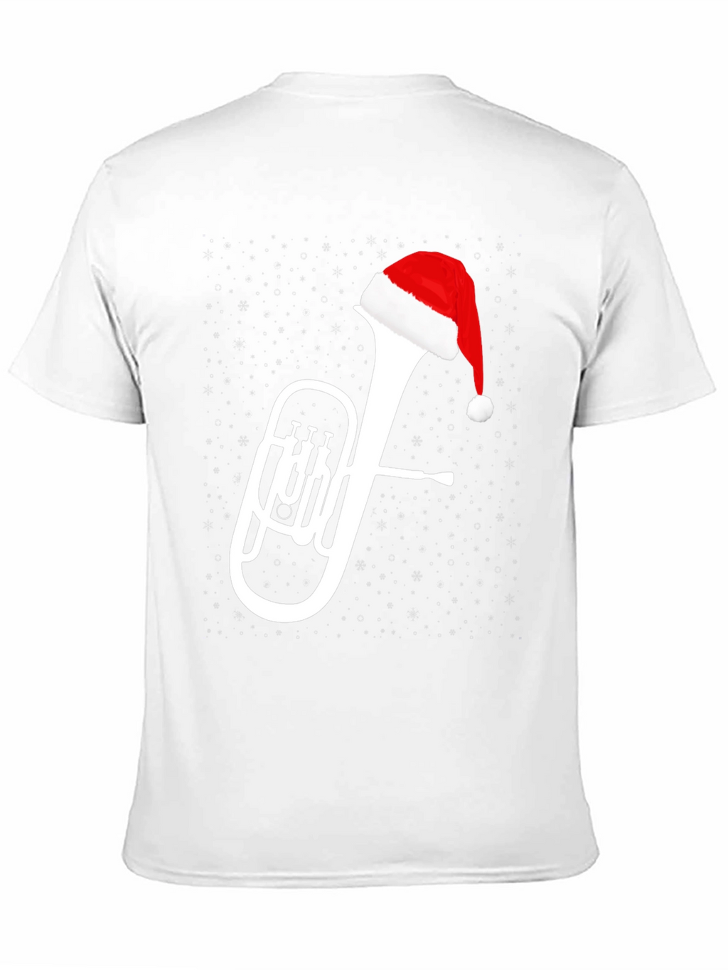 Christmas Tuba Santa Hat Black T-Shirt
