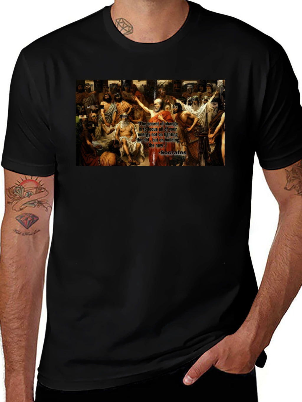 Socrates Quote T-Shirt - Change Focus