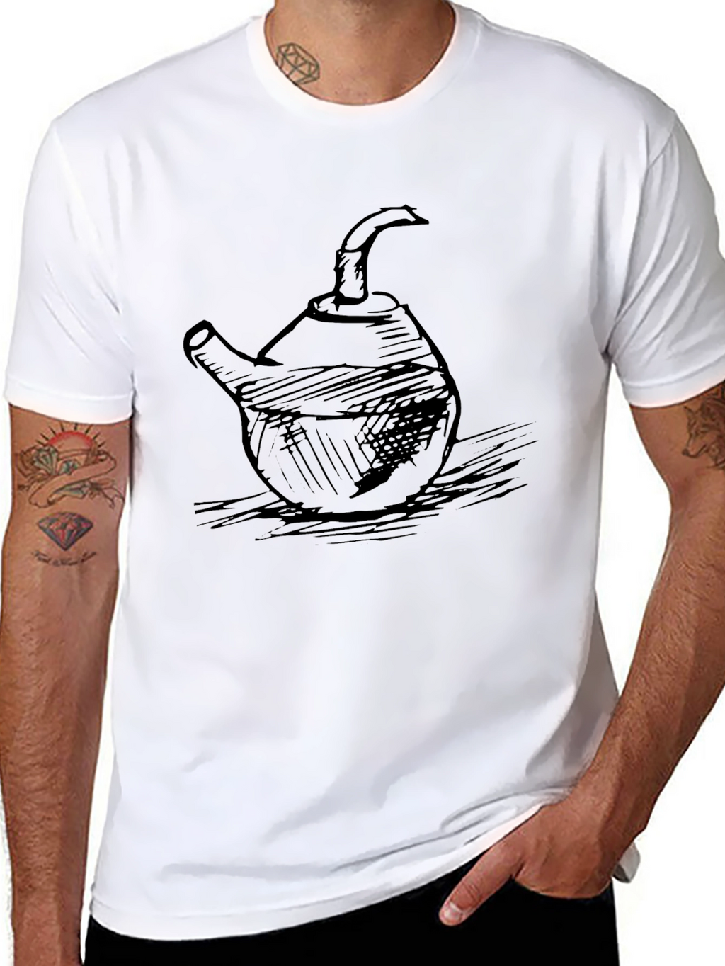 Teapot Graphic Tee - Mens Black T-Shirt