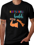 Kettlebell Builds Muscle Graphic T-Shirt
