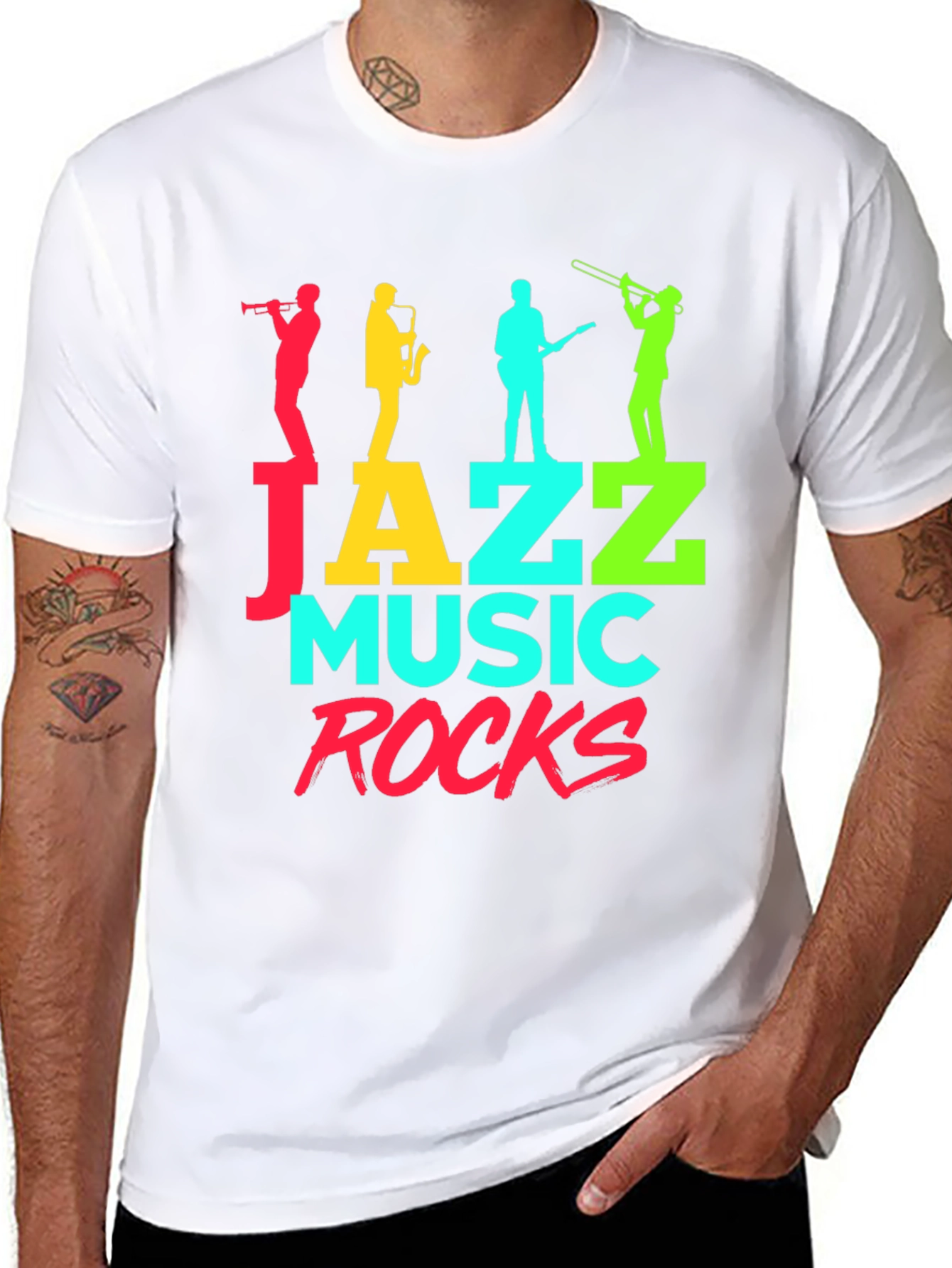 Jazz Music Rocks Graphic T-Shirt