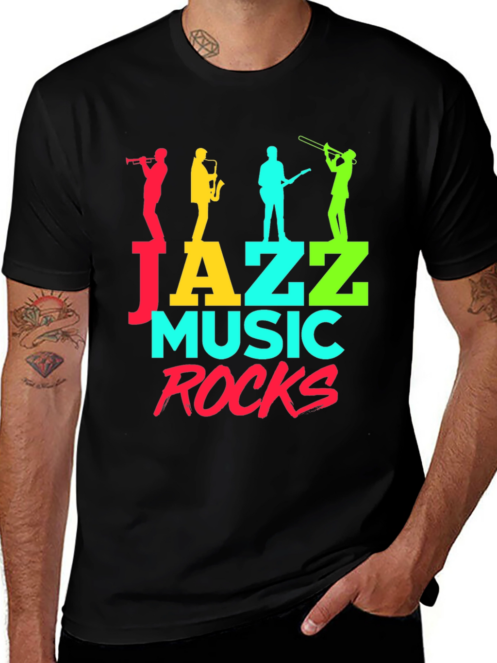 Jazz Music Rocks Graphic T-Shirt
