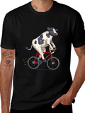 Cow on a Bike T-Shirt - Quirky Graphic Tee