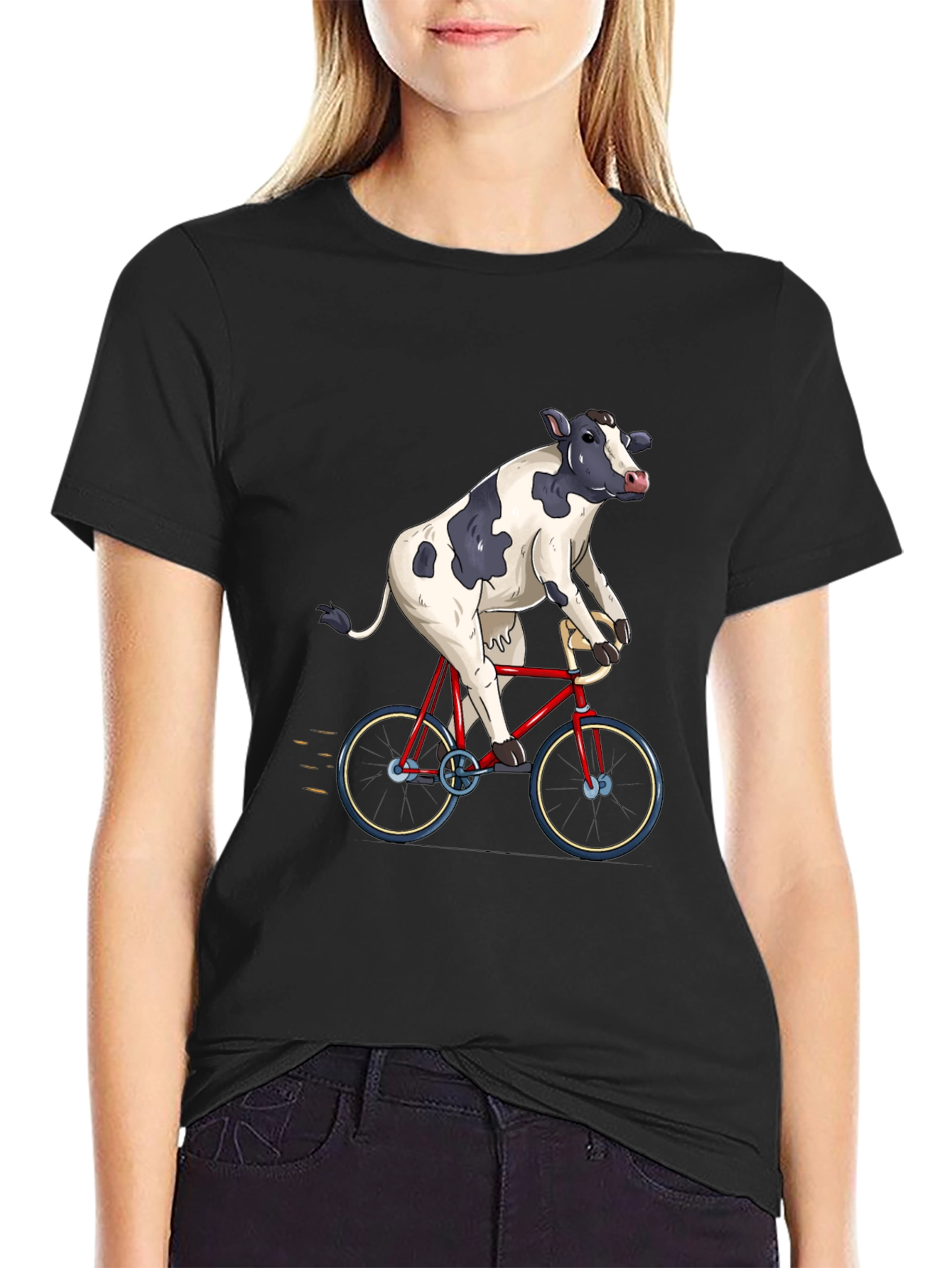 Cow on a Bike T-Shirt - Quirky Graphic Tee