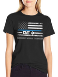 EMT Emergency Medical Technician American Flag T-Shirt