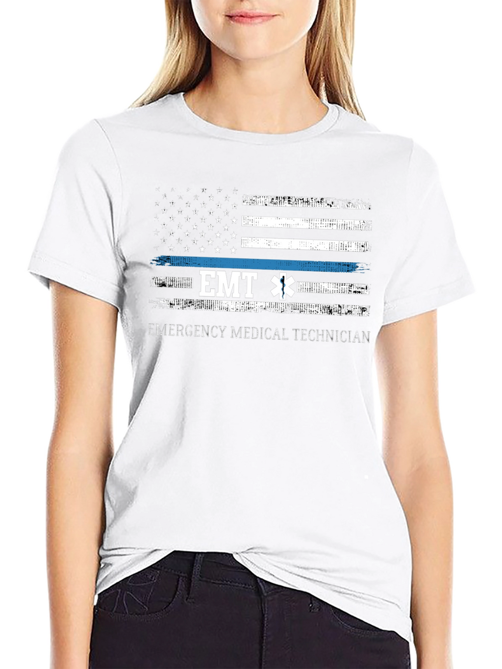 EMT Emergency Medical Technician American Flag T-Shirt