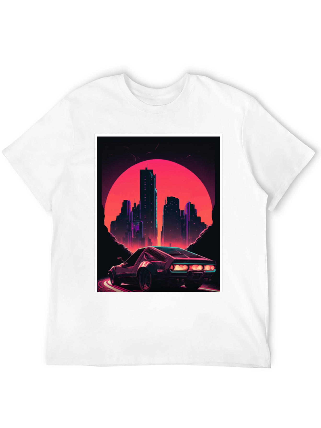 Retro Cityscape Car Graphic Tee