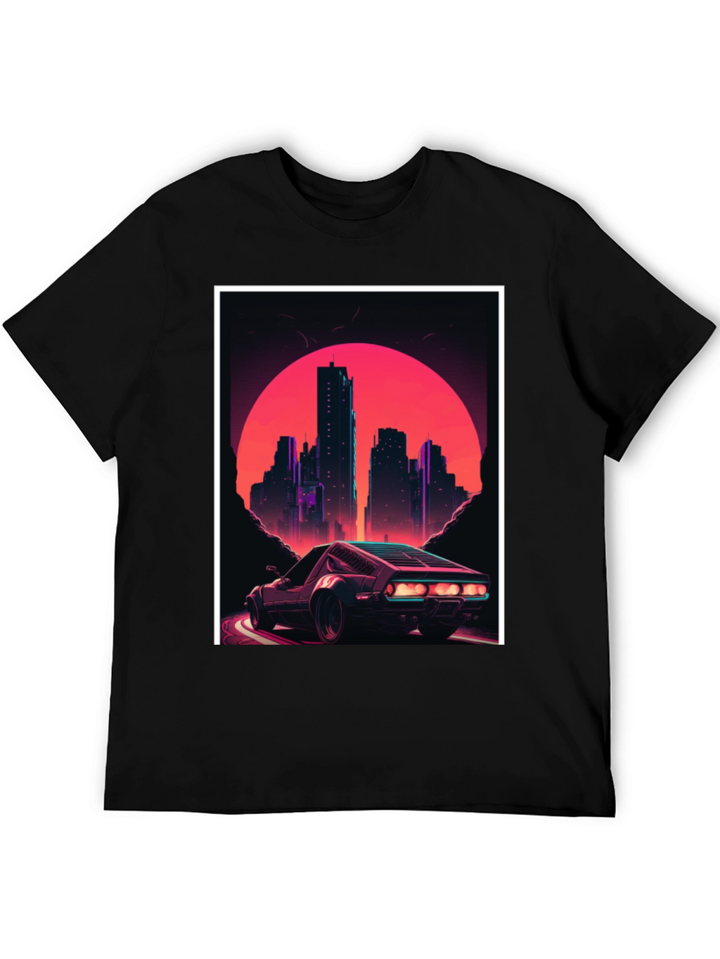 Retro Cityscape Car Graphic Tee