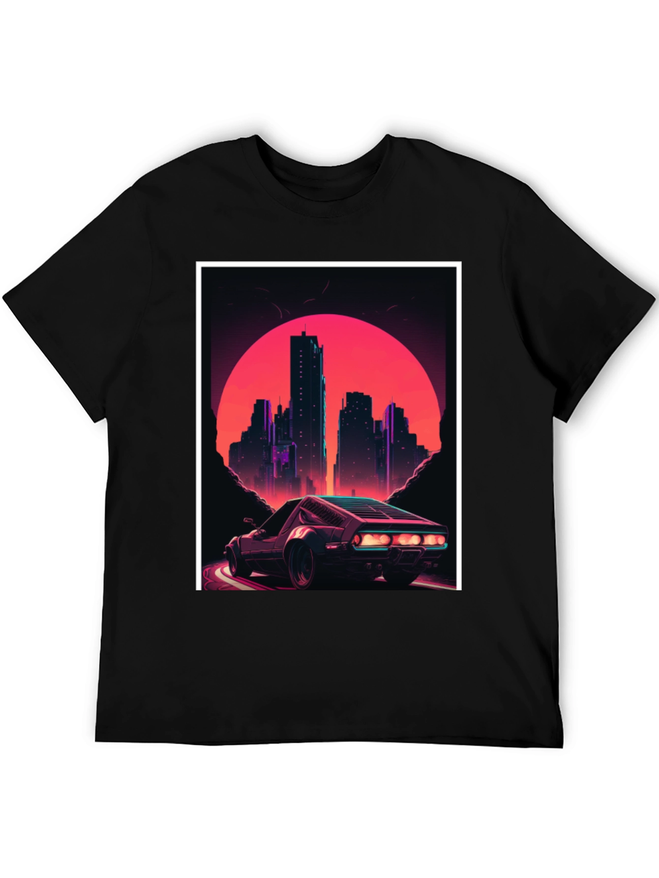 Retro Cityscape Car Graphic Tee