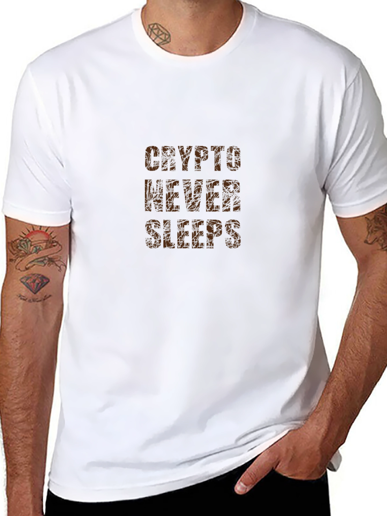 Crypto Never Sleeps Graphic Tee