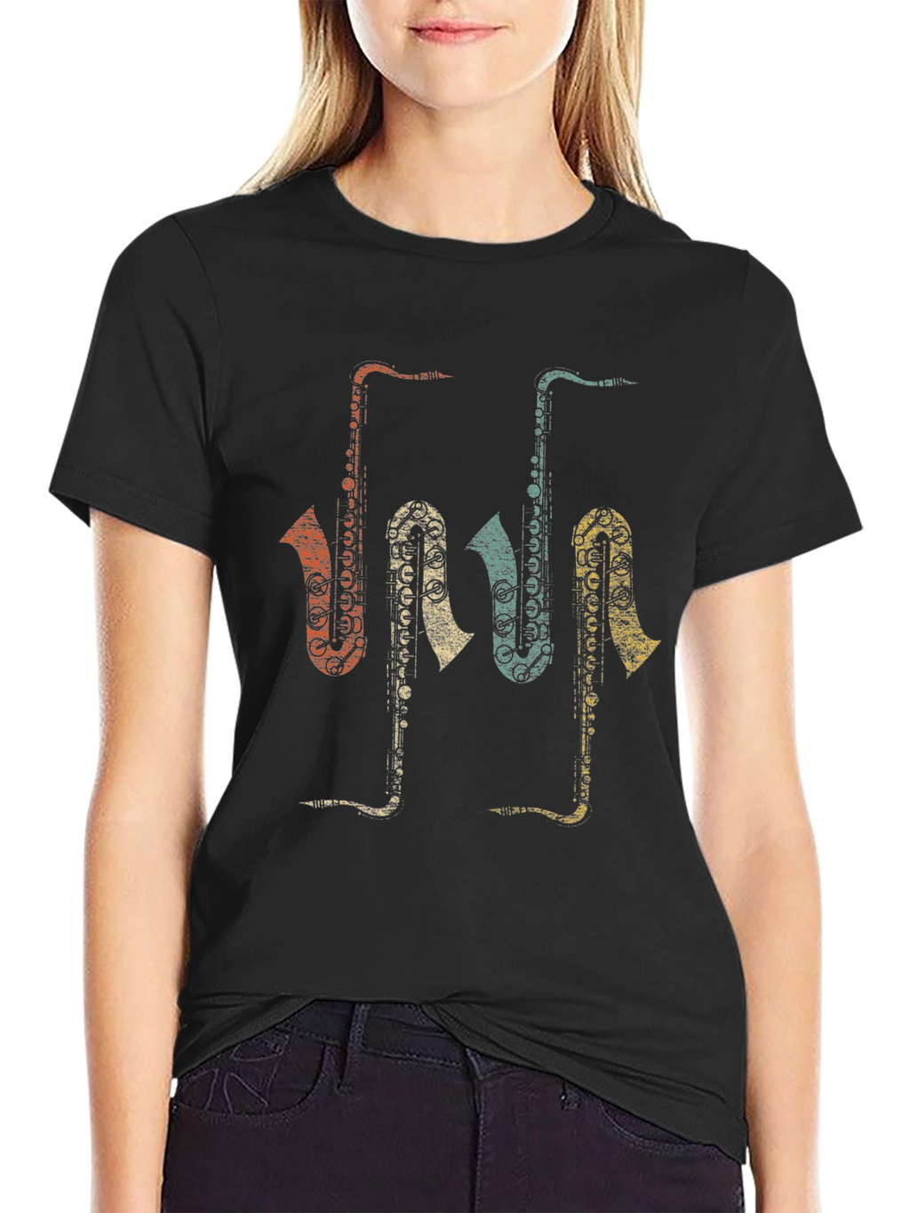 Retro Saxophone T-Shirt - Music Lover Tee