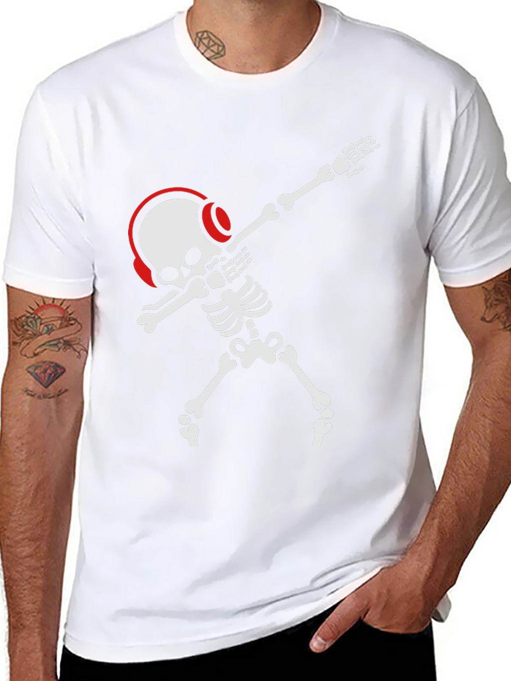 Dabbing Skeleton T-Shirt - Black Graphic Tee