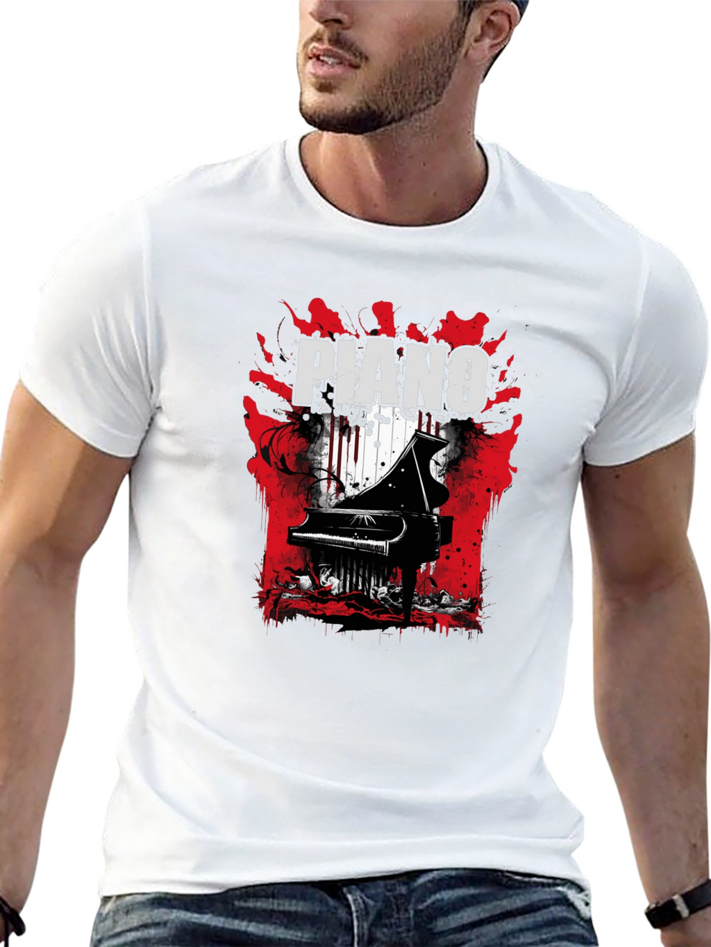 Piano Graphic Tee - Unique Music Lovers T-Shirt