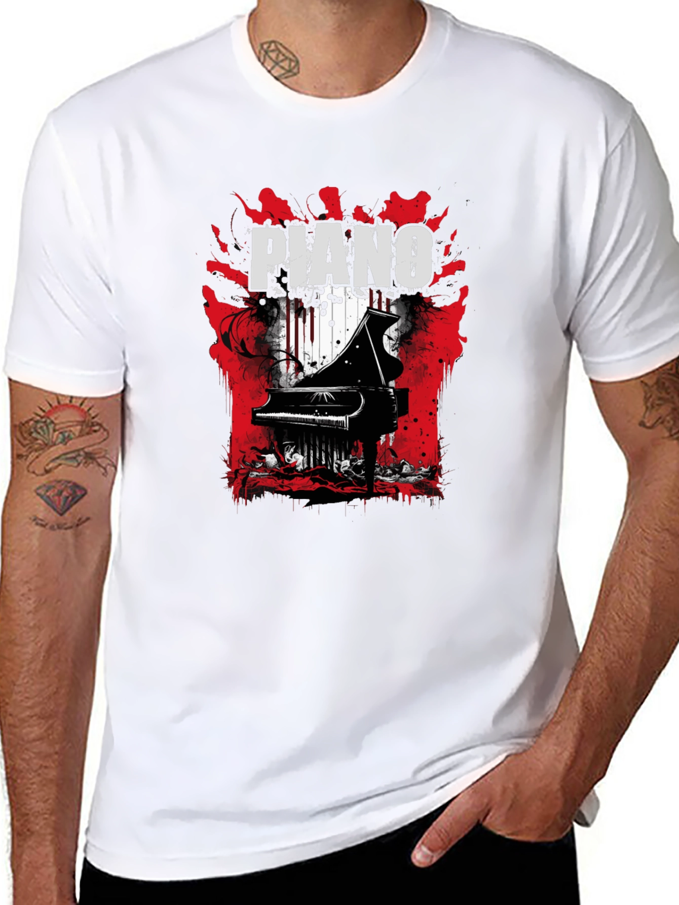 Piano Graphic Tee - Unique Music Lovers T-Shirt