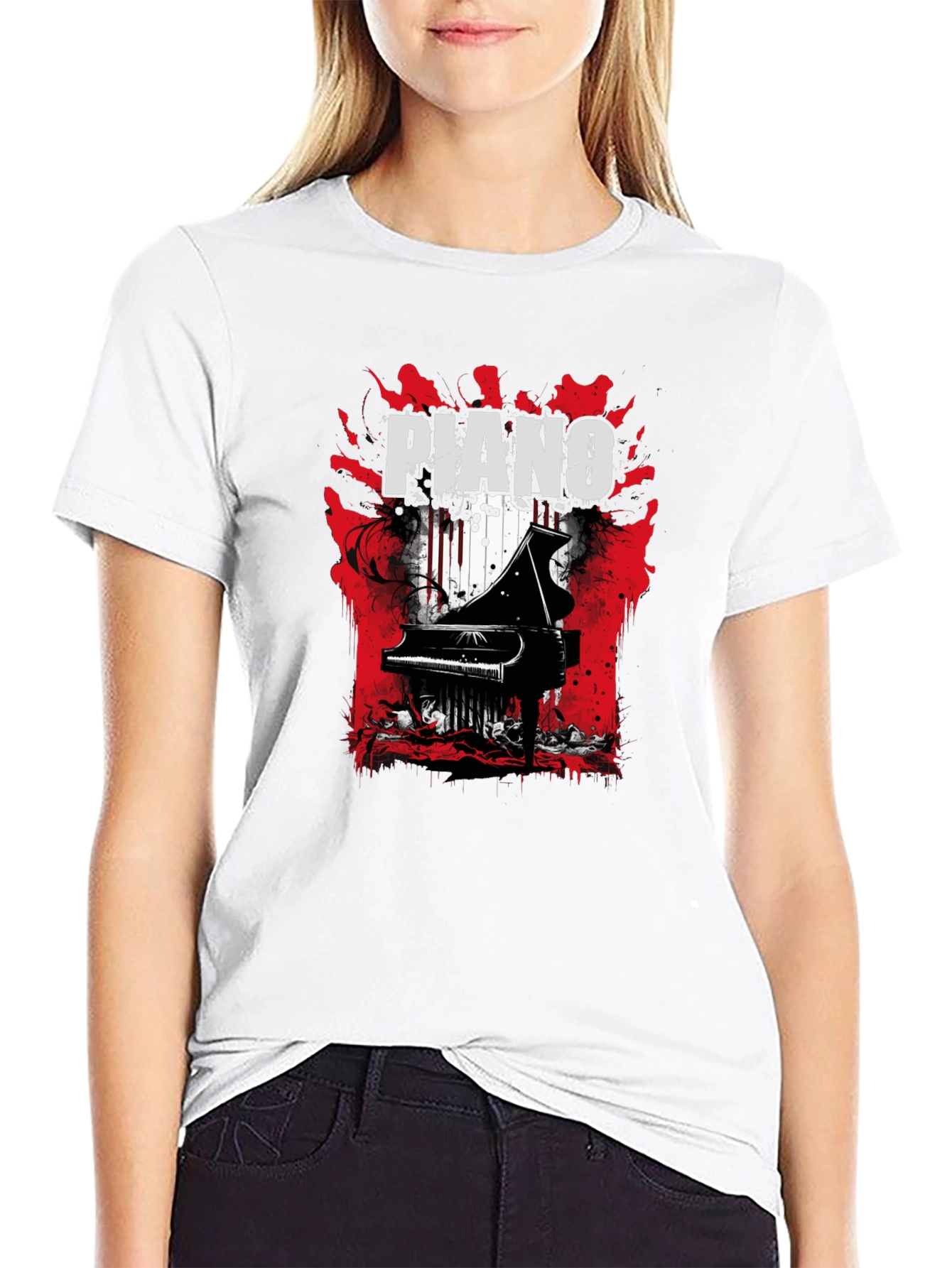 Piano Graphic Tee - Unique Music Lovers T-Shirt