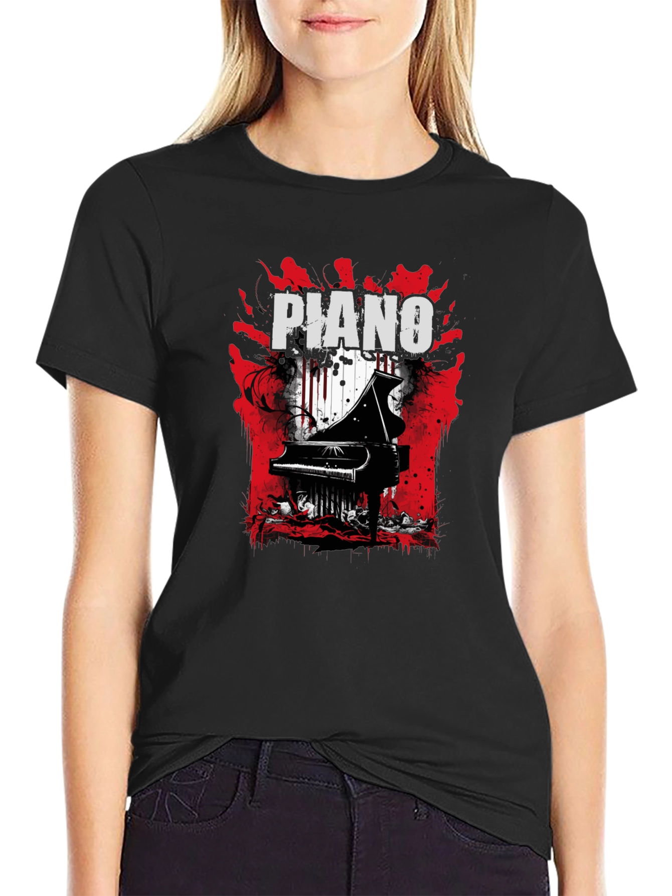Piano Graphic Tee - Unique Music Lovers T-Shirt