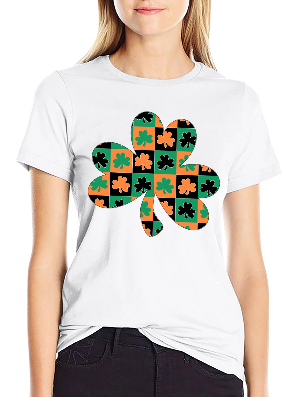 Lucky Clover Checkered Graphic Tee