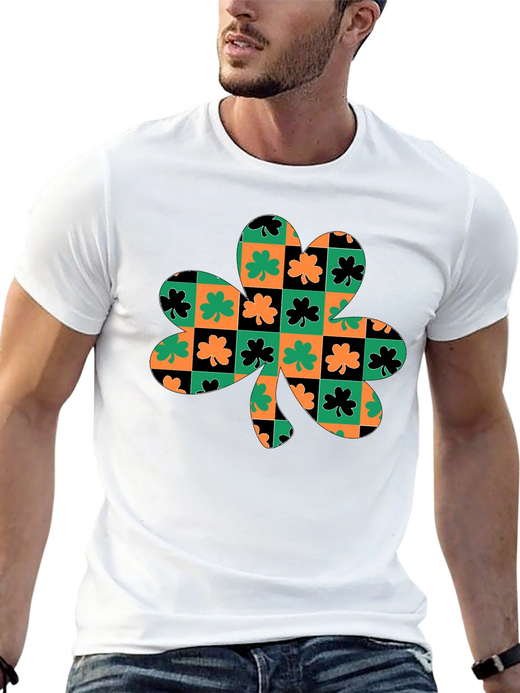 Lucky Clover Checkered Graphic Tee