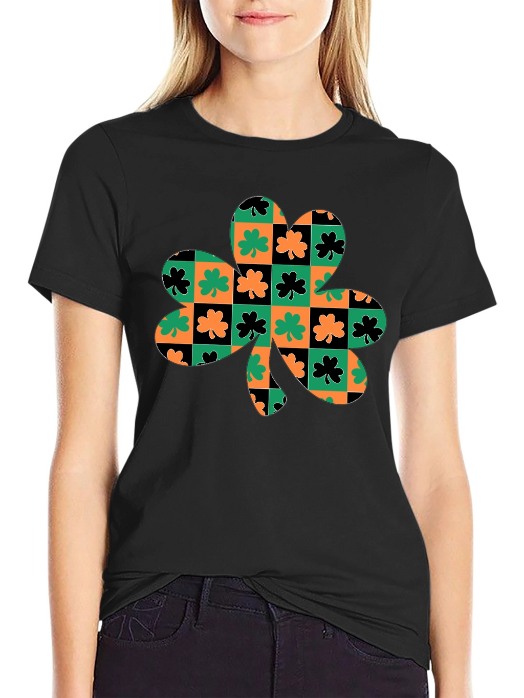 Lucky Clover Checkered Graphic Tee