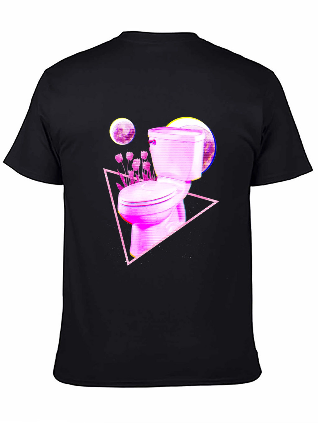 Retro Toilet Graphic Tee - Black
