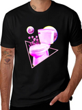 Retro Toilet Graphic Tee - Black