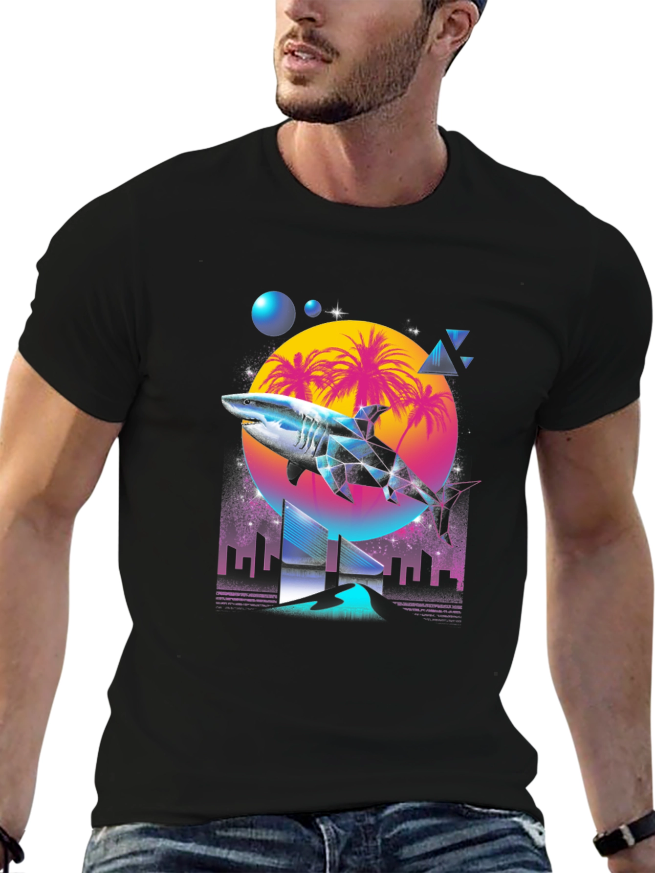 Retro Shark T-Shirt - Miami Vice Style