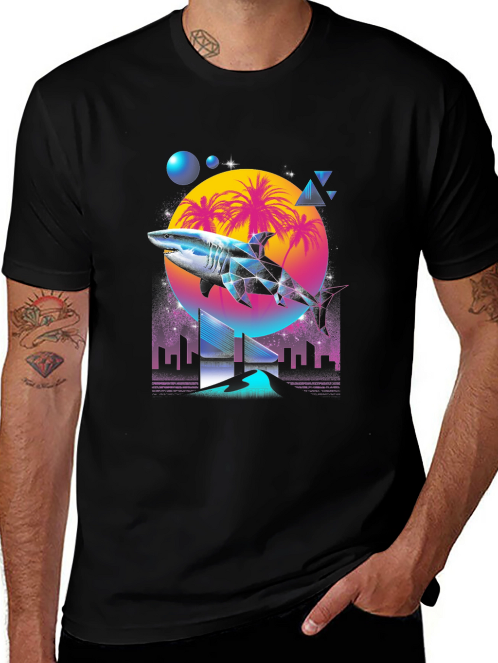 Retro Shark T-Shirt - Miami Vice Style