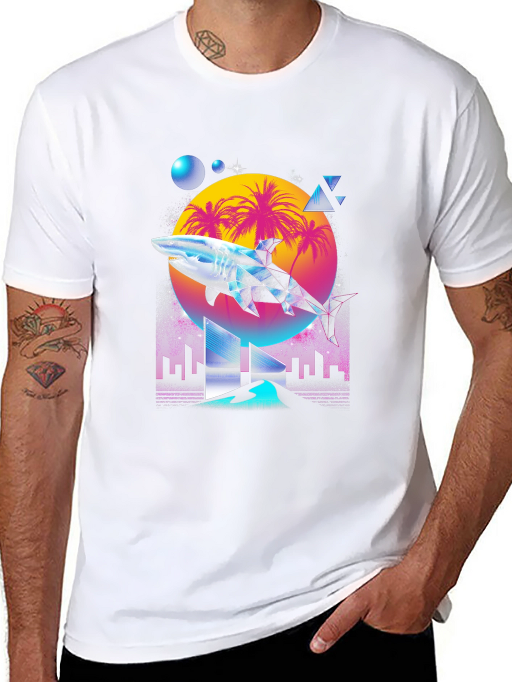 Retro Shark T-Shirt - Miami Vice Style