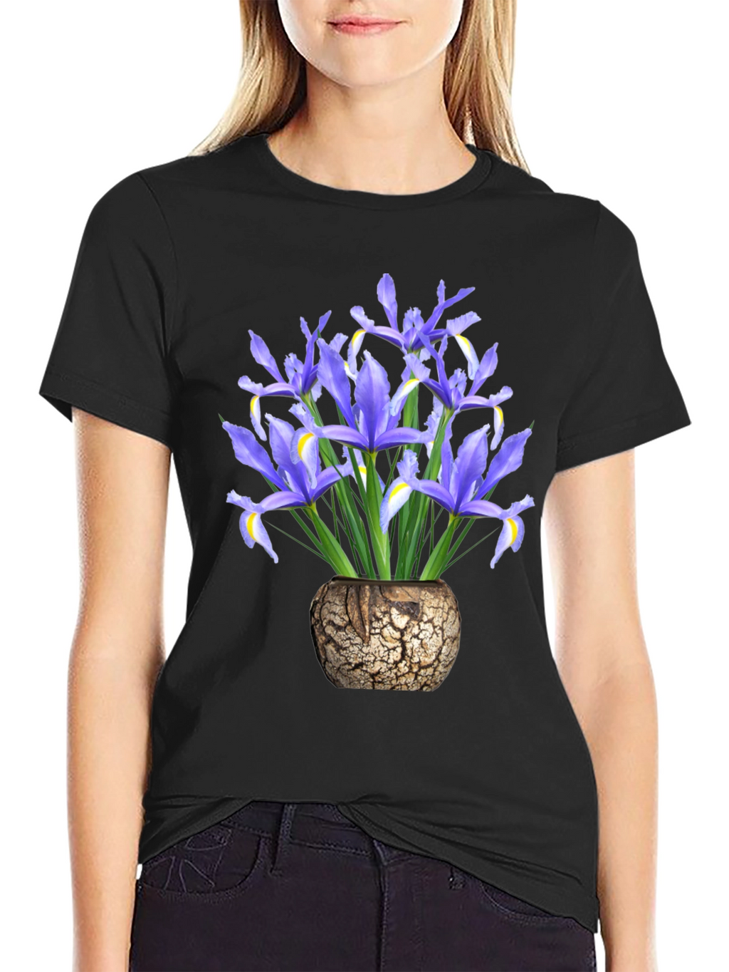 Floral Iris Vase Graphic T-Shirt