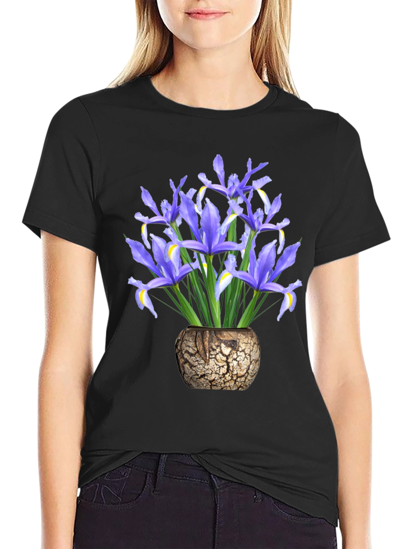 Floral Iris Vase Graphic T-Shirt