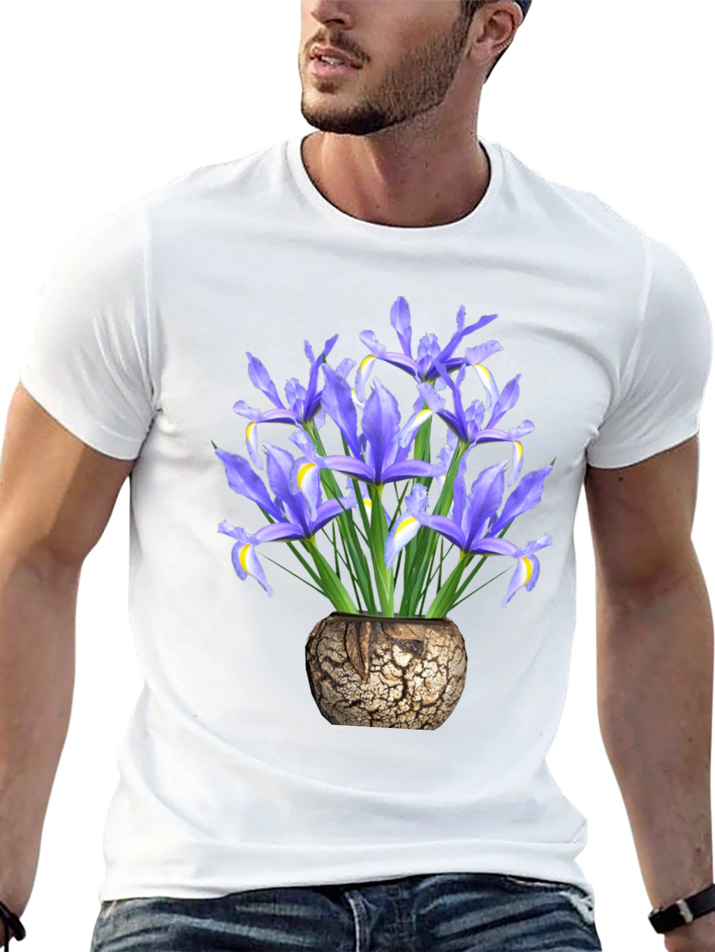Floral Iris Vase Graphic T-Shirt