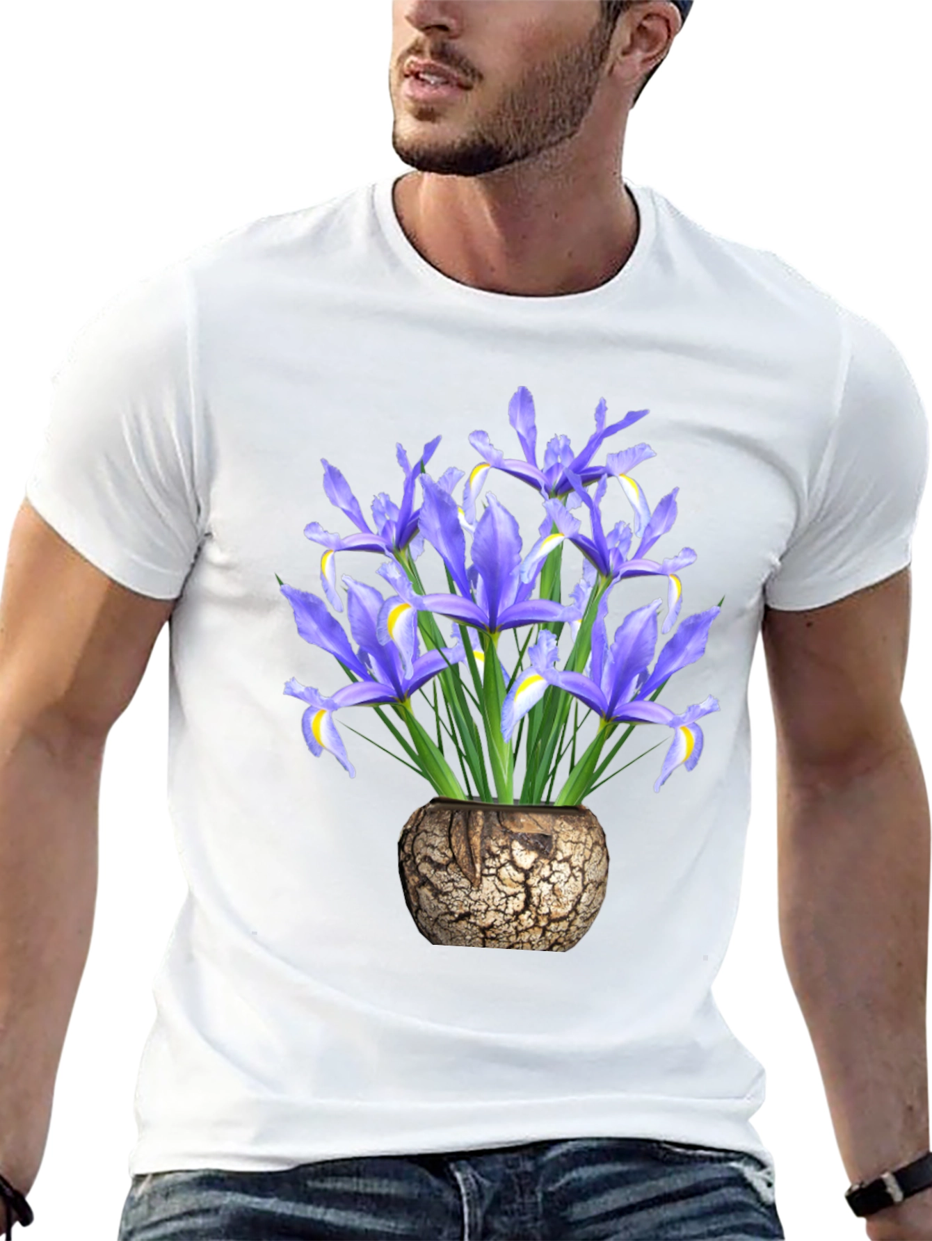 Floral Iris Vase Graphic T-Shirt