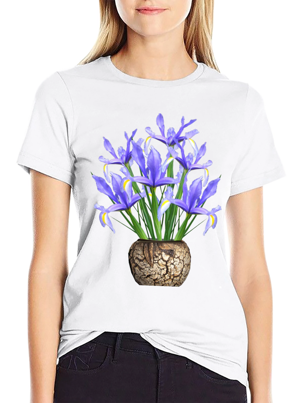 Floral Iris Vase Graphic T-Shirt