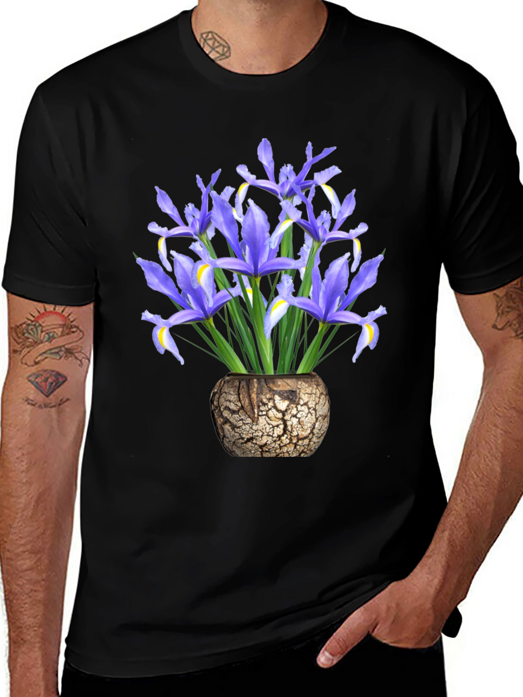 Floral Iris Vase Graphic T-Shirt