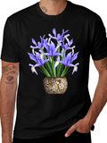 Floral Iris Vase Graphic T-Shirt