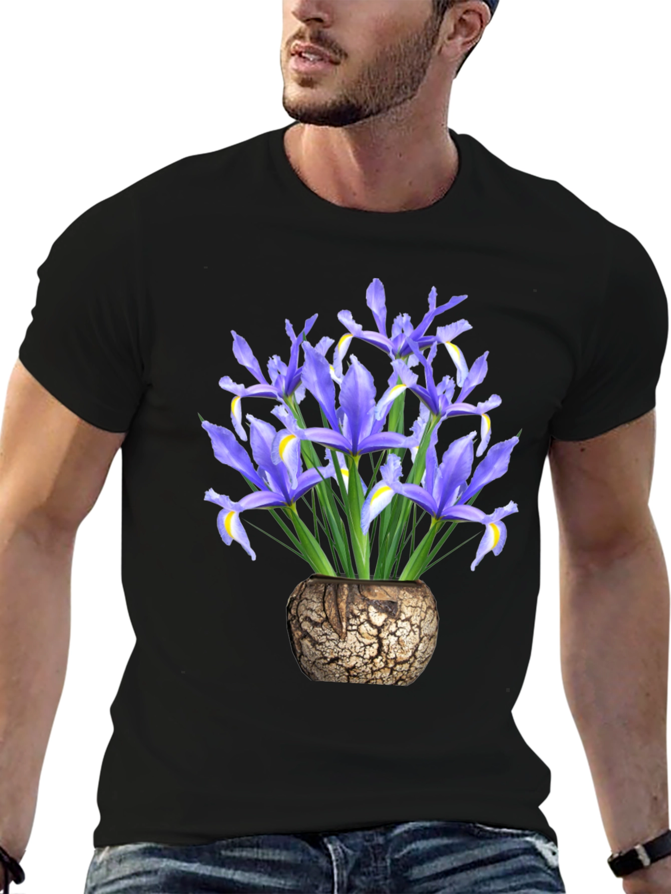 Floral Iris Vase Graphic T-Shirt