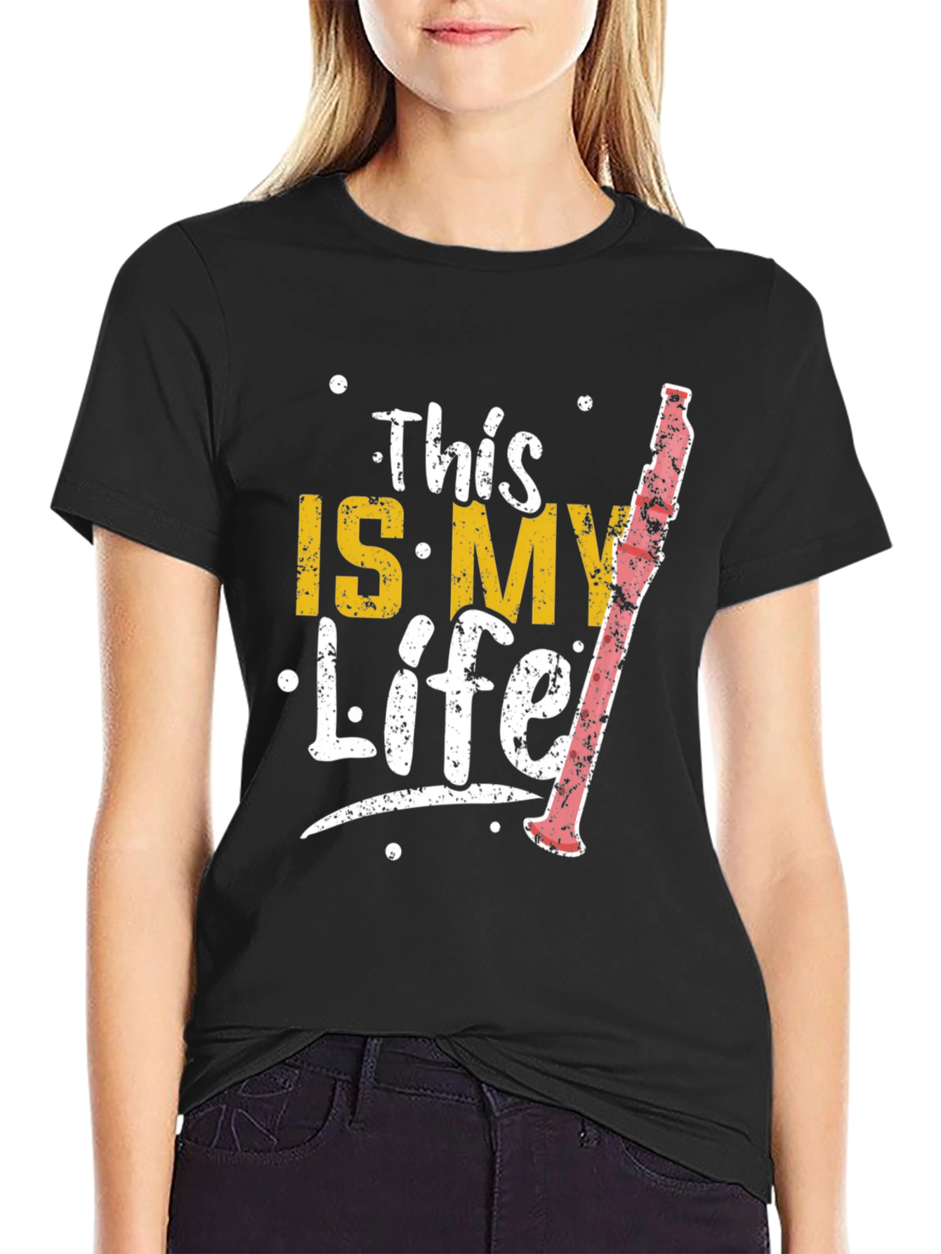 This Is My Life Clarinet Player Black T-Shirt